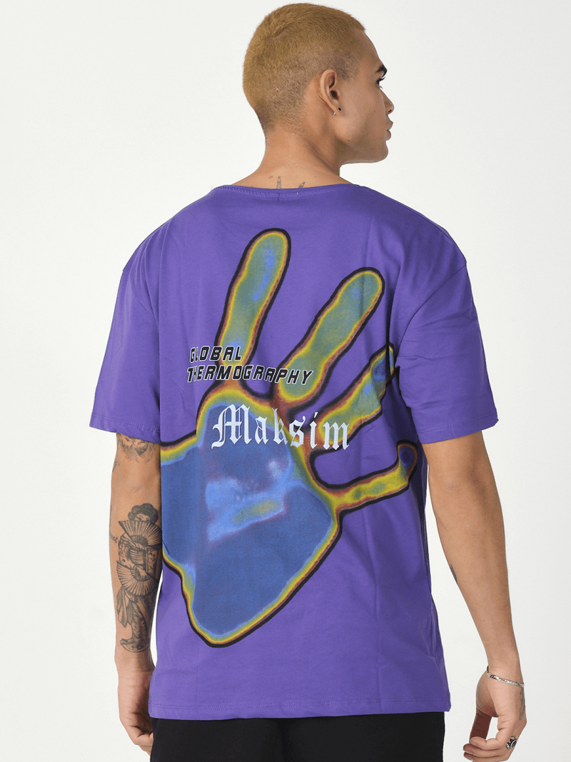 Férfi póló Lila OZONEE MR/21538