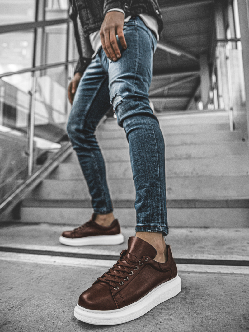 magas sneakersek barna-fehér OZONEE CH/257