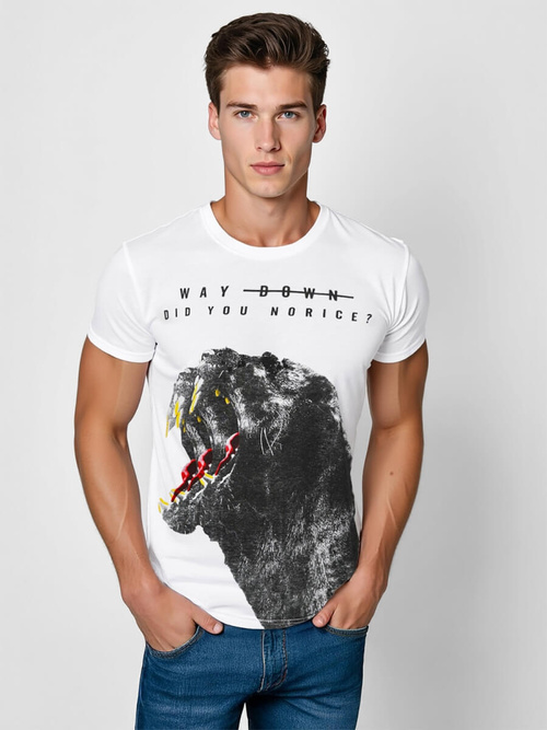 Férfi Póló Fehér OZONEE O/T127/1Z