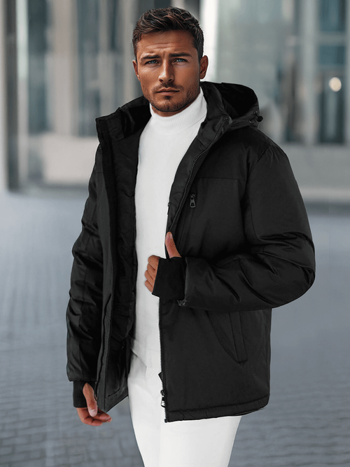 Férfi Steppelt Kabát Fekete OZONEE JS/91M9901/392Z