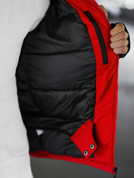 Férfi Steppelt Kabát Piros OZONEE JS/91M9901/270