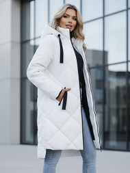 Női téli kabát fehér OZONEE JS/5M3168/281Z