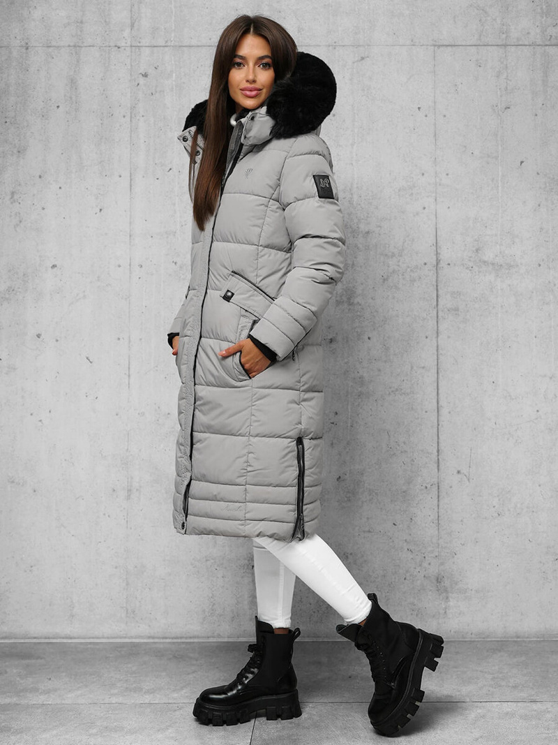 Női téli kabát szürke OZONEE O/W377