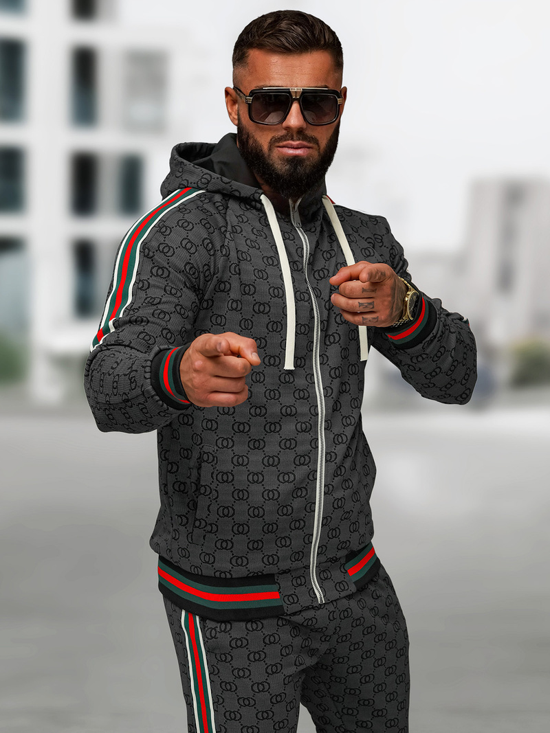 Férfi melegítő együttes fekete OZONEE O/FF5111AB