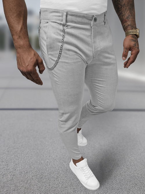 Férfi chino nadrág szürke OZONEE DJ/3300