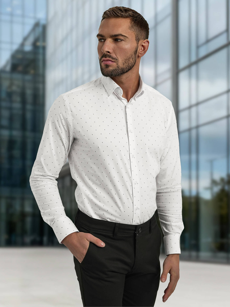 Férfi Ing Fehér OZONEE V/V180