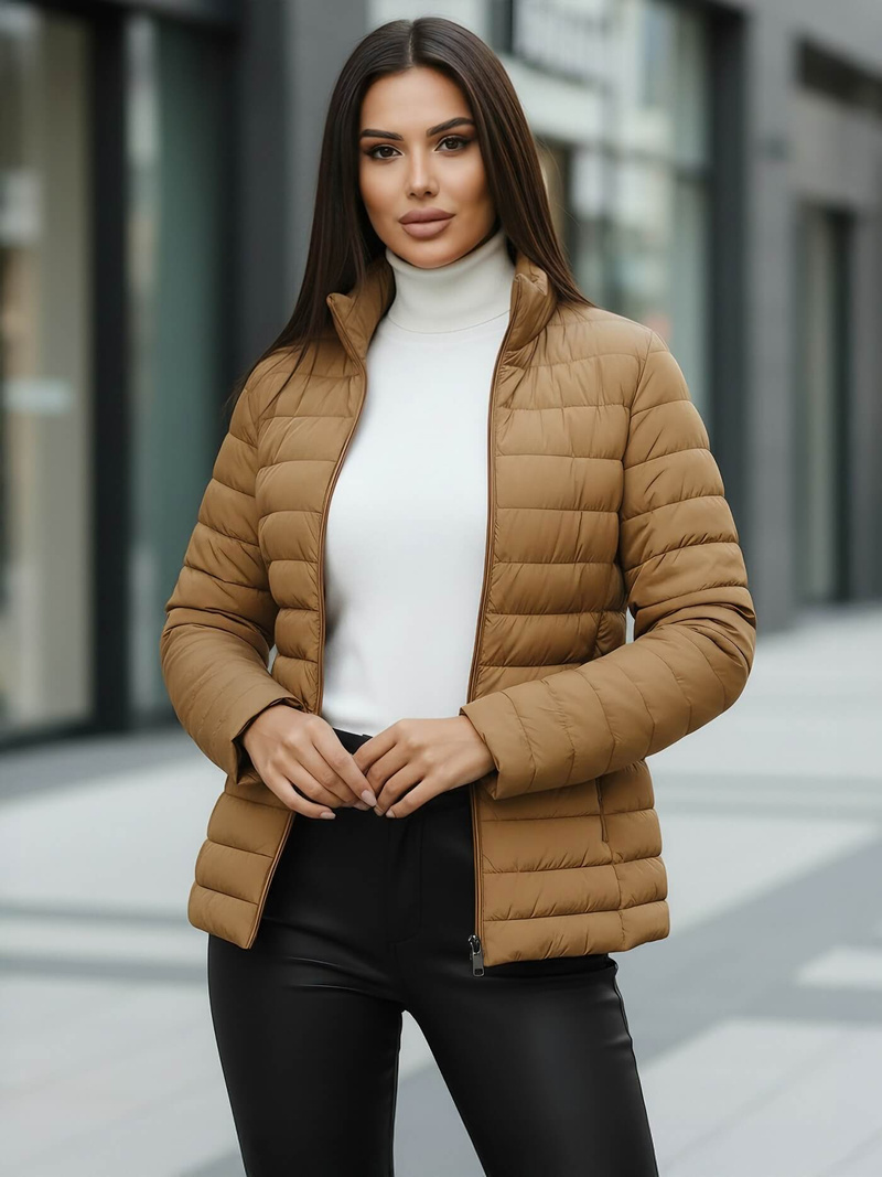 Női kabát sötét-bézs OZONEE JS/16M9109/84Z