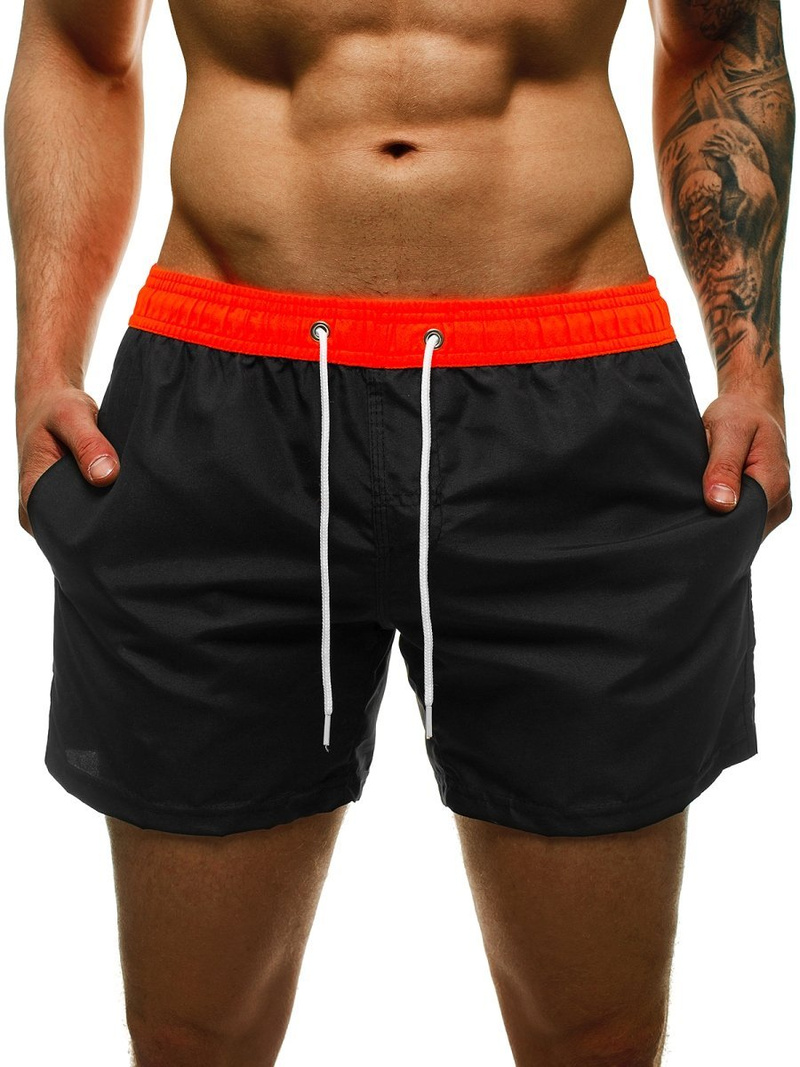 Férfi fürdőnadrág fekete-narancs OZONEE ST004-8