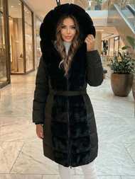 Női téli kabát fekete OZONEE JS/5M3158/392Z