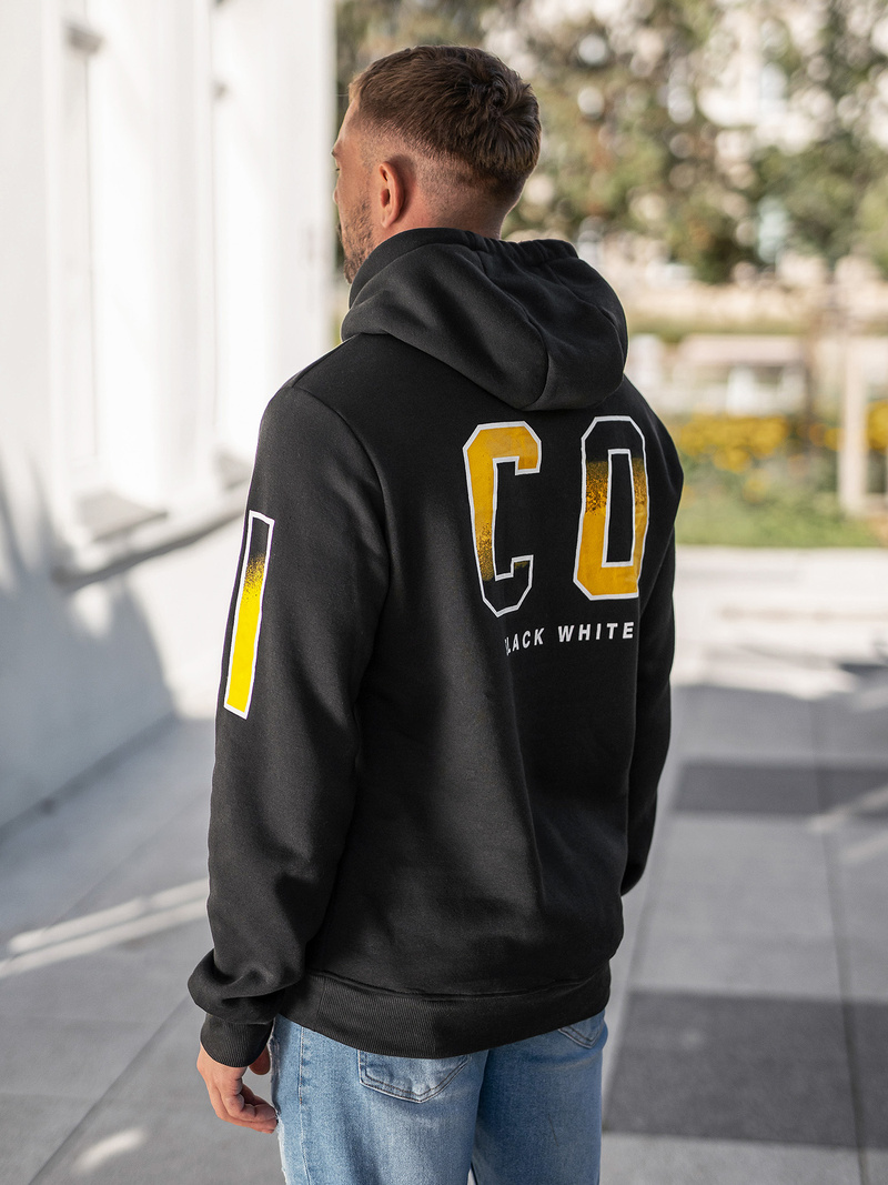 Férfi kapucnis felső fekete OZONEE JS/8B1739/3