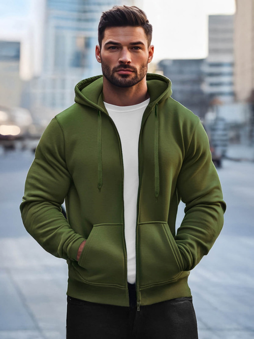 Férfi kapucnis pulóver khaki OZONEE JS/2008Z