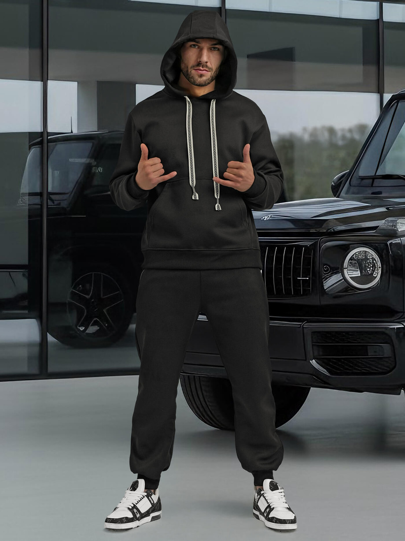 Férfi melegítő együttes Fekete OZONEE O/3C582AB