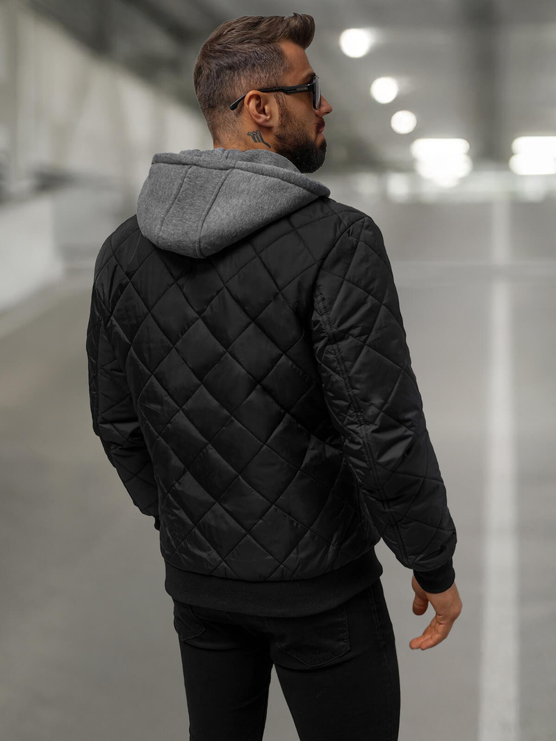 Férfi kabát fekete OZONEE JS/8M986/392