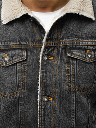 Férfi farmer dzseki grafit OZONEE JB/JP1109