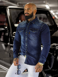 Férfi farmer ing kék OZONEE O/51410