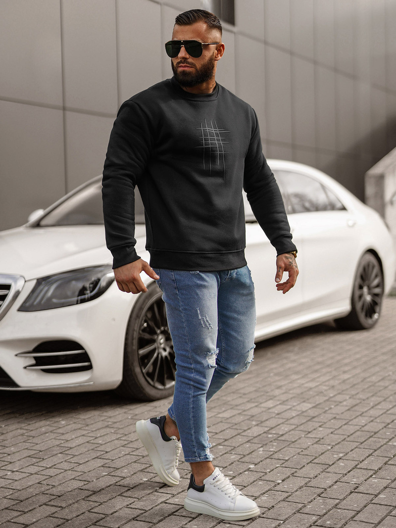 Férfi Melegítő Felső Fekete OZONEE JS/8B1361/3