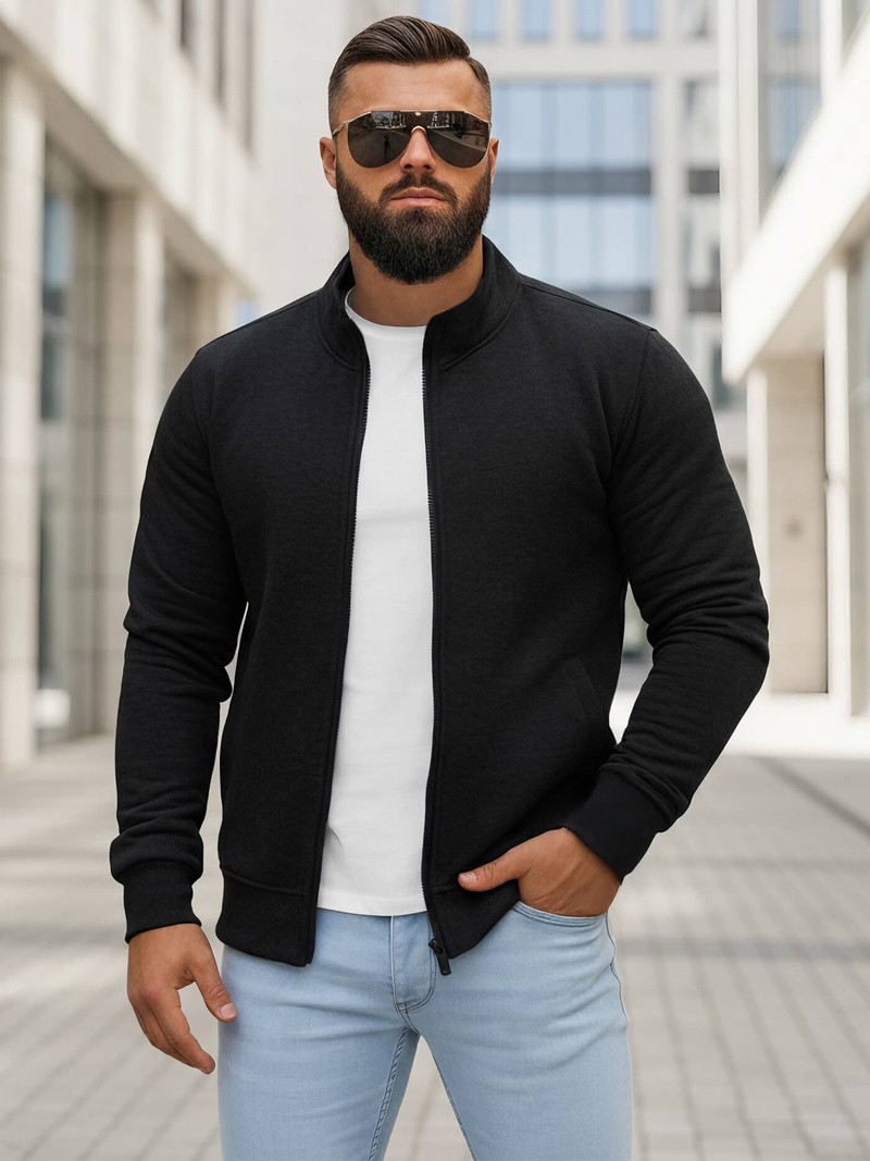 Férfi Pulóver Fekete OZONEE JS/2002Z