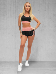 Kétrészes női tréning szett fekete-rózsaszín OZONEE O/XL011/54Z