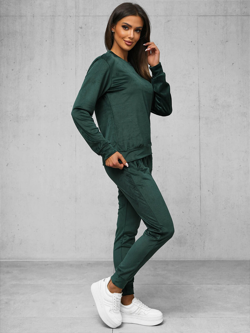 Női Melegítő Szett Velúr Sötét-Zöld OZONEE O/8C1173/9Z