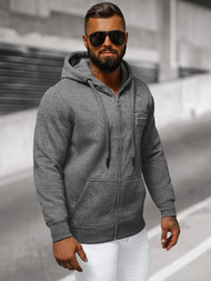 Férfi kapucnis pulóver Grafit OZONEE NB/MF2003