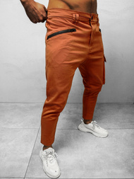 Férfi chino nadrág Sötét-Camel OZONEE B/20005SP