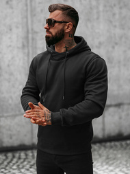 Férfi Kapucnis Pulóver Fekete OZONEE O/8B156/3