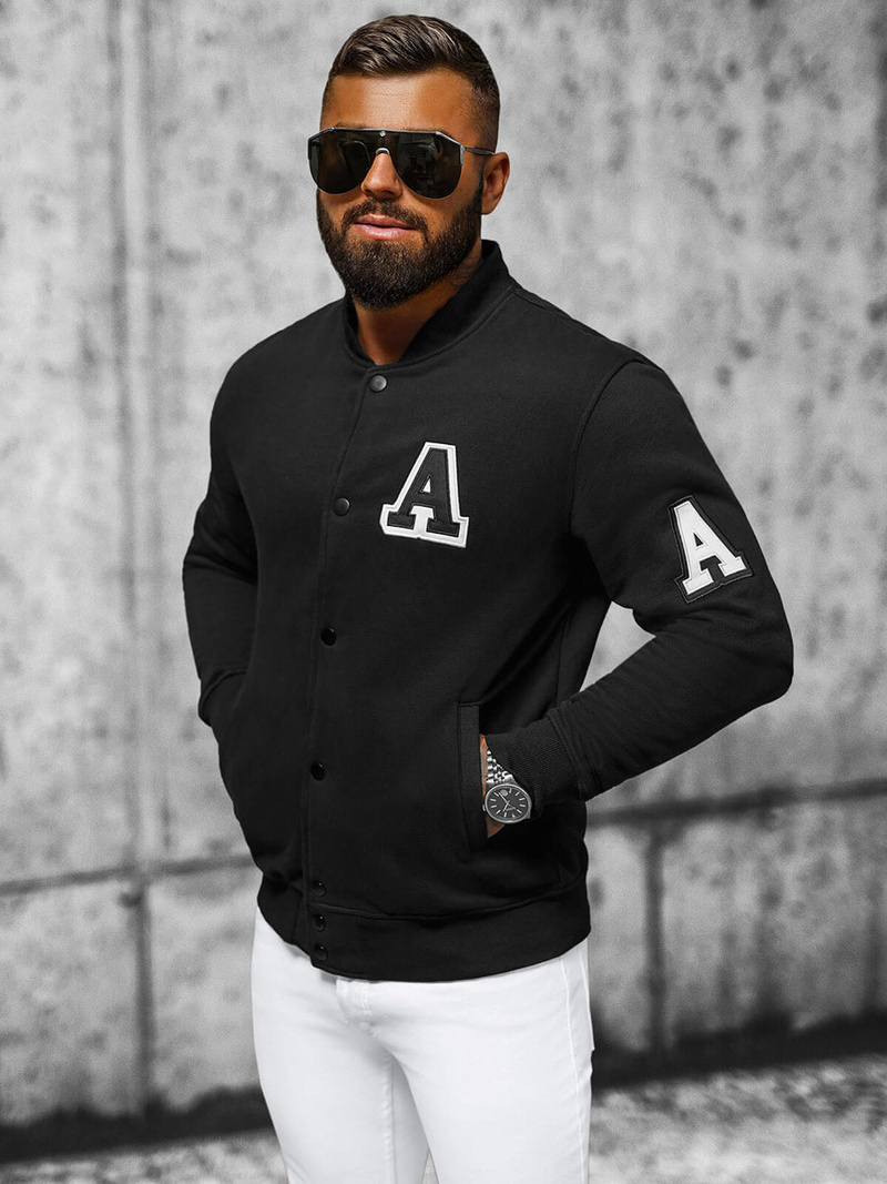 Férfi pulóver fekete OZONEE NB/MF2020