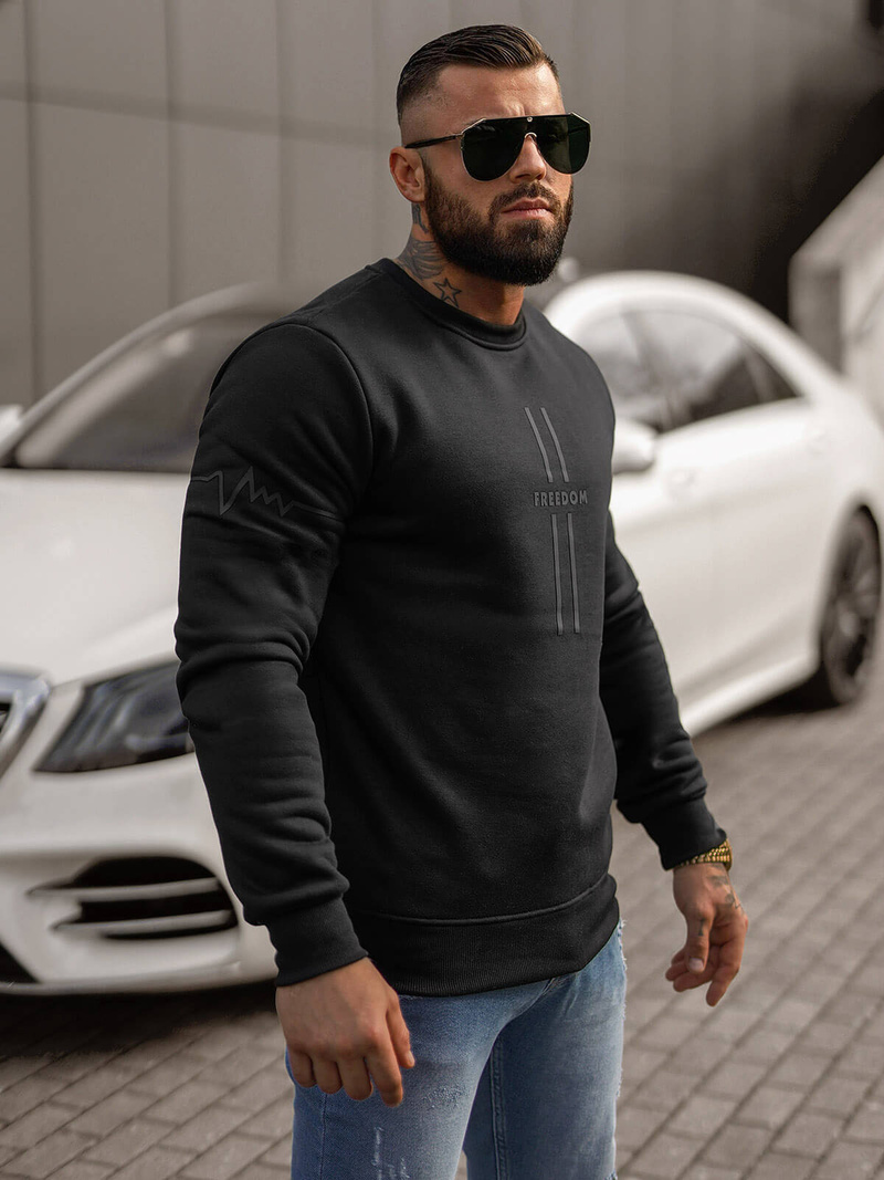 Férfi Melegítő Felső Fekete OZONEE JS/8B1358/3