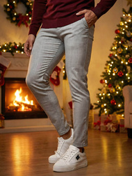 Férfi chino nadrág Szürke OZONEE DJ/5505Z