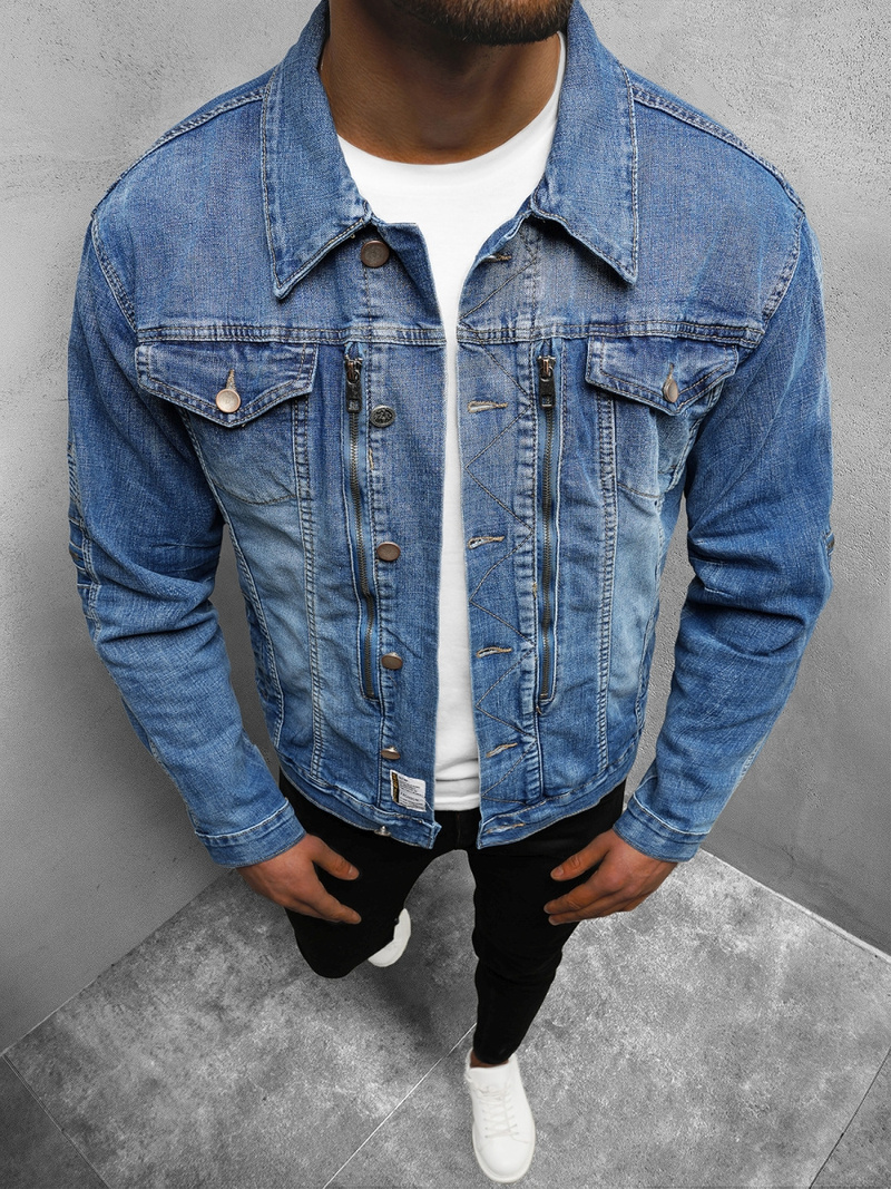 Férfi farmer dzseki kék OZONEE NB/MJ508B