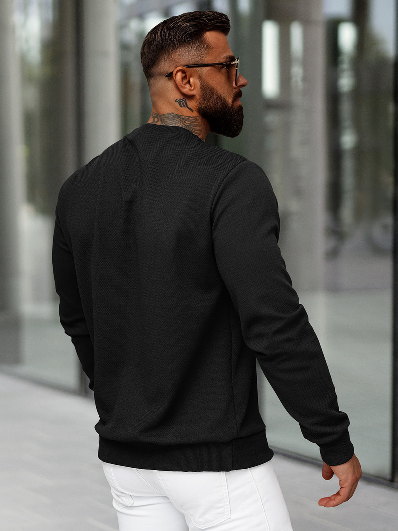 Férfi Pulóver Fekete OZONEE O/P2031Z