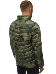 Férfi átmeneti kabát zöld-terepmintás OZONEE JS/SM80Z