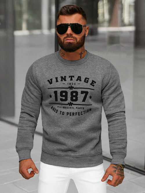 Férfi Melegítő Felső Grafit OZONEE JS/8B1359/5