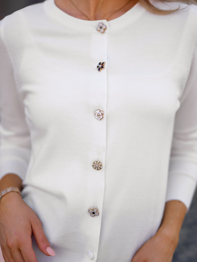 Női pulóver fehér OZONEE JS/53B5210/1