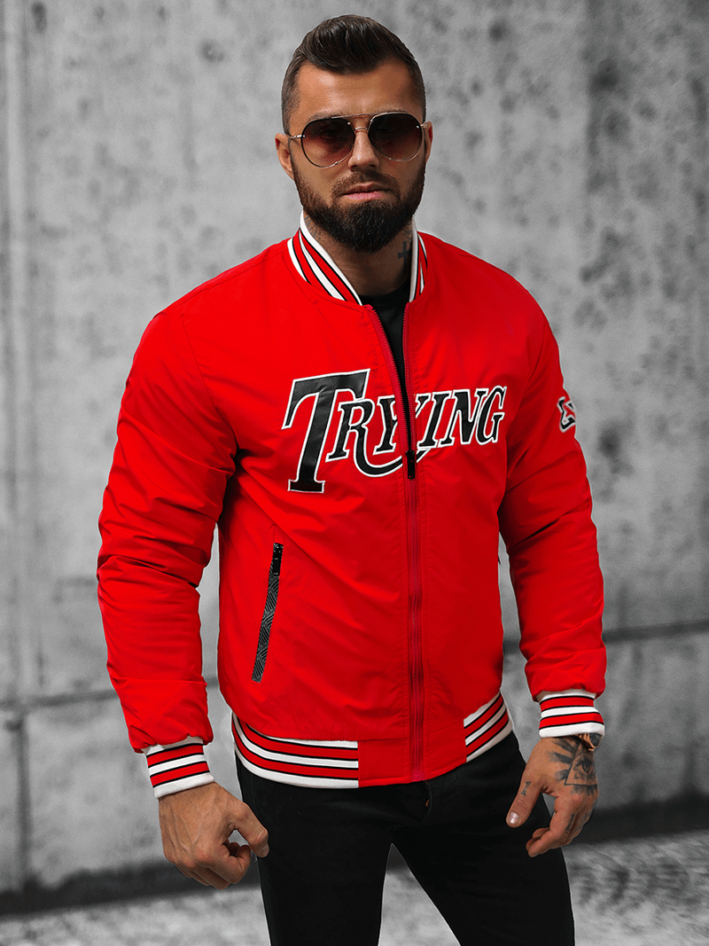 Férfi dzseki piros OZONEE JS/84M3013/270