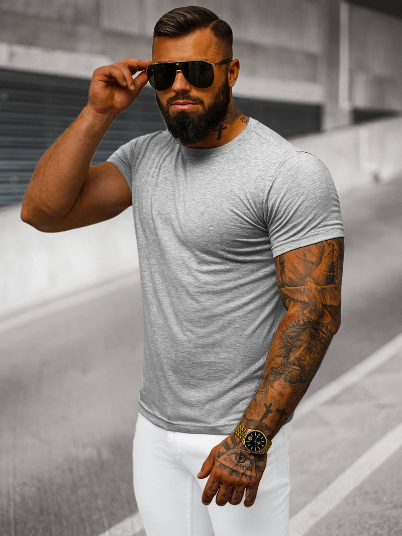 Férfi Póló Szürkés OZONEE JS/712005Z