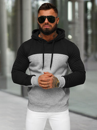 Férfi kapucnis felső szürke OZONEE JS/8B1307/2