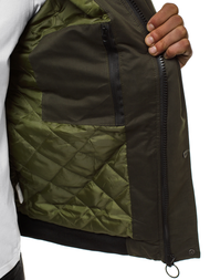 Férfi téli kabát sötét-zöld OZONEE JS/2019005