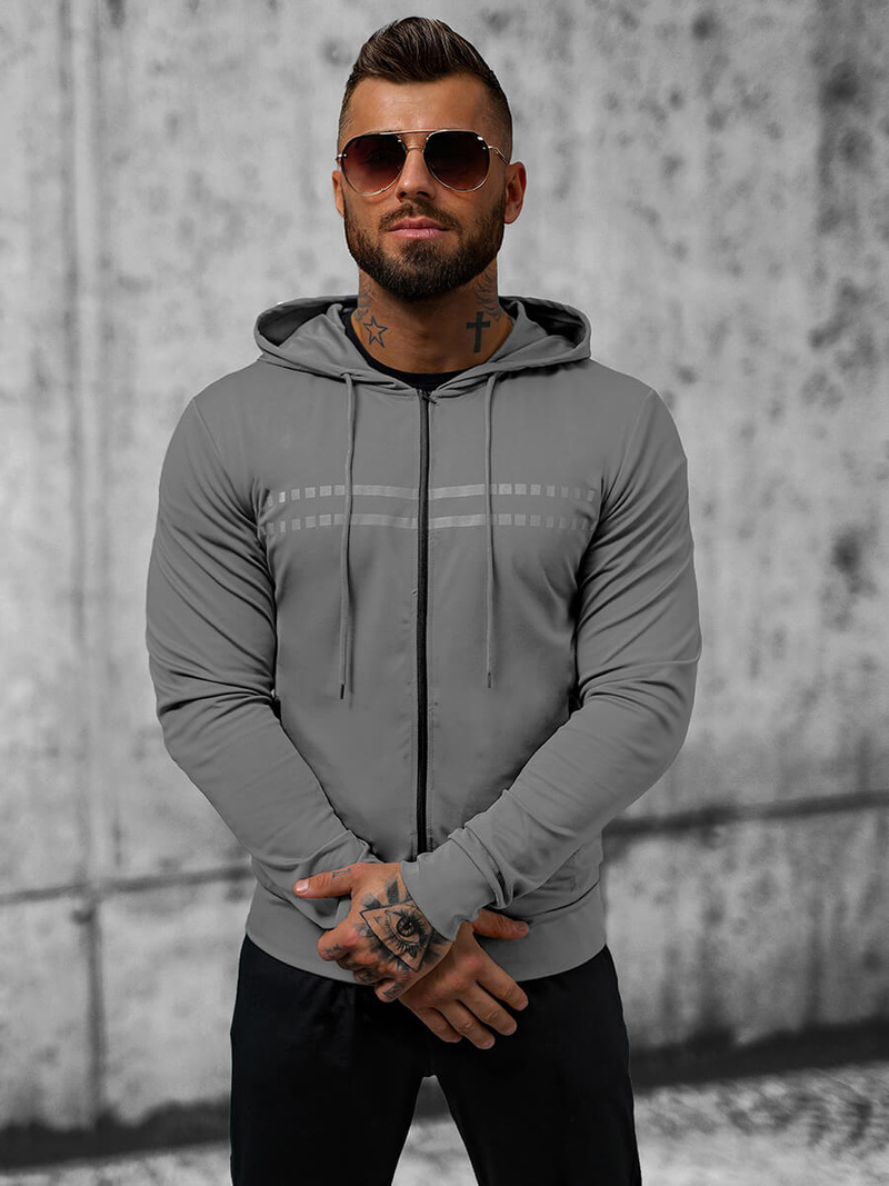 Férfi dzseki Szürke OZONEE JS/M10306