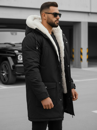 Férfi téli parka kabát fekete OZONEE JS/5M120/392Z