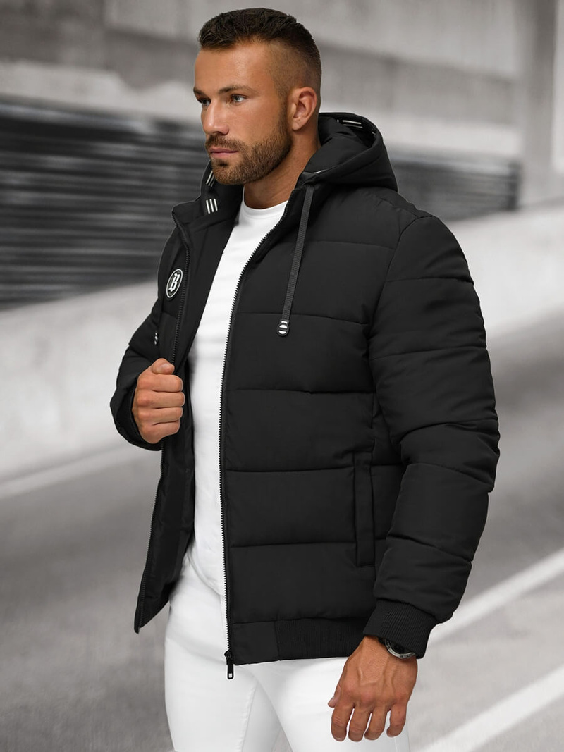 Férfi téli parka kabát fekete OZONEE JS/31M5026/392