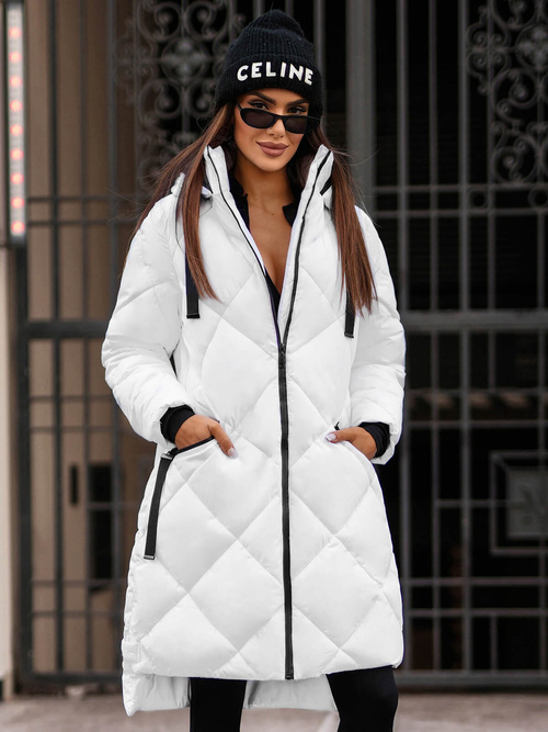 Női téli kabát fehér OZONEE JS/5M3168/281Z