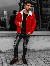 Férfi farmer dzseki narancs OZONEE JB/JP1179/3Z