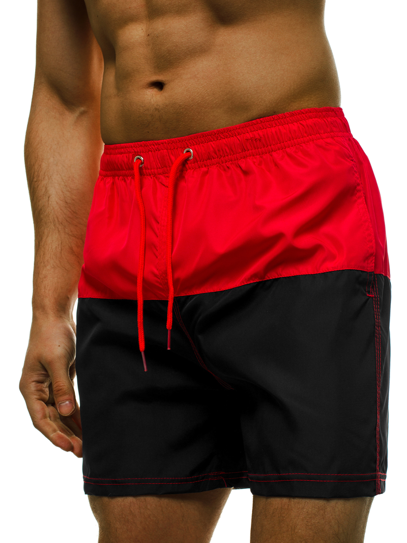Férfi fürdőnadrág Piros-fekete OZONEE JS/YW02065