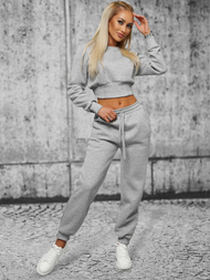 Kétrészes női tréning szett szürke OZONEE JS/8C78/2