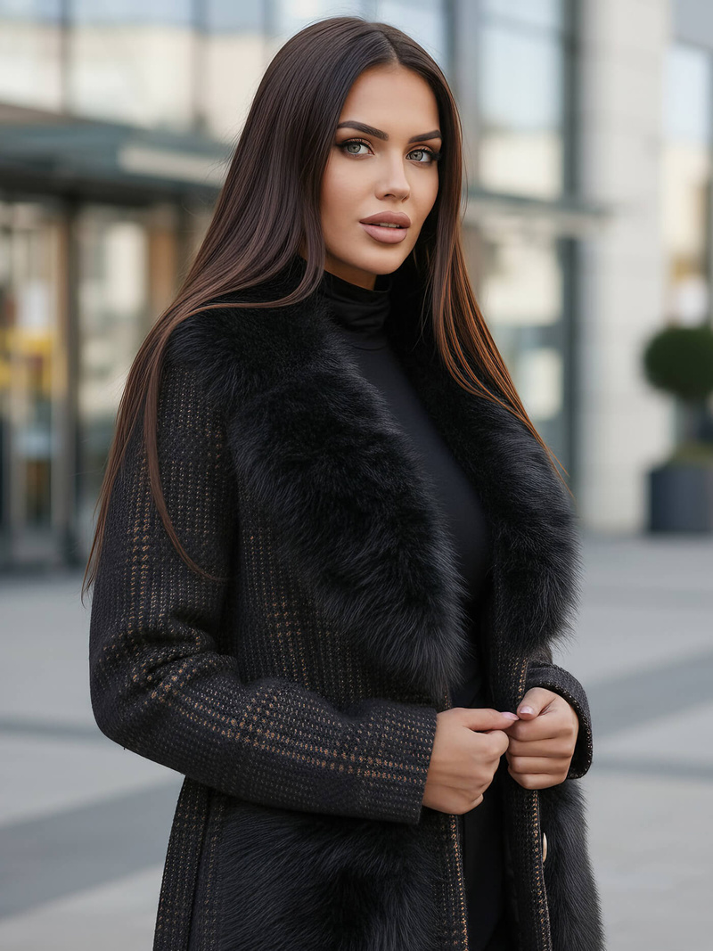 Női kabát fekete OZONEE JS/53M5200/1Z