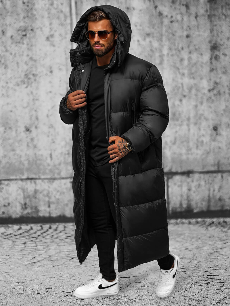 Férfi téli kabát fekete OZONEE O/M3202