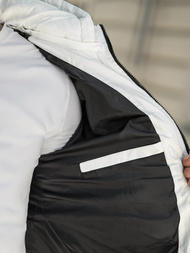 Férfi téli parka kabát fekete-fehér OZONEE JS/31M5083/281