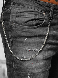 Férfi Farmer Nadrág fekete OZONEE O/MB463