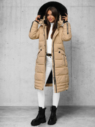 Női téli kabát bézs OZONEE O/W377